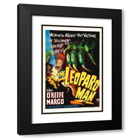The Leopard Man Black Modern Wood Framed Art Print with Double Matting by Hollywood Photo Archive