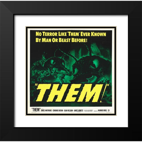THEM - Green and Yellow Black Modern Wood Framed Art Print with Double Matting by Hollywood Photo Archive