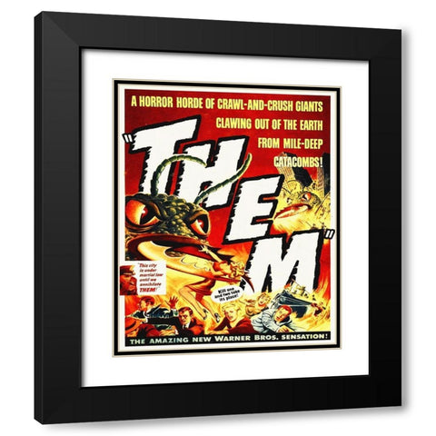 THEM - Red and Yellow Black Modern Wood Framed Art Print with Double Matting by Hollywood Photo Archive