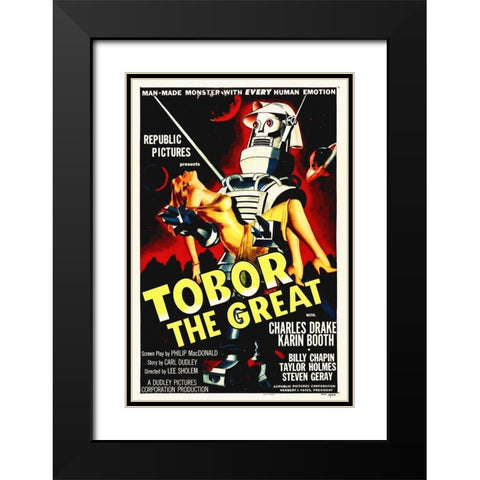 Tobor The Great, 1954 Black Modern Wood Framed Art Print with Double Matting by Hollywood Photo Archive