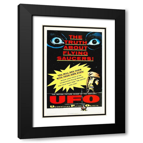 UFO, 1956 Black Modern Wood Framed Art Print with Double Matting by Hollywood Photo Archive