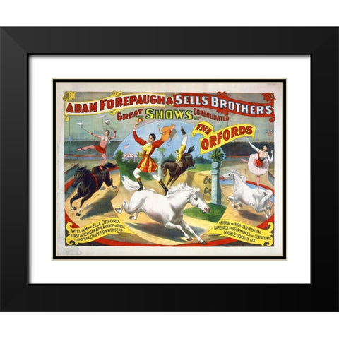 Adam Forepaugh and Sells Brothers - The Oxfords - William And Ella Oxford Black Modern Wood Framed Art Print with Double Matting by Hollywood Photo Archive