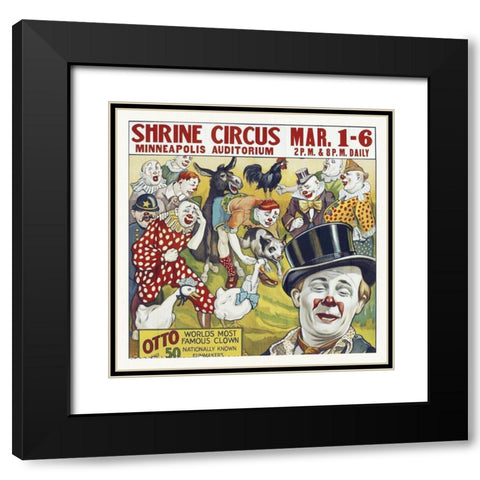 Shrine Circus - Clowns - 1935 Black Modern Wood Framed Art Print with Double Matting by Hollywood Photo Archive
