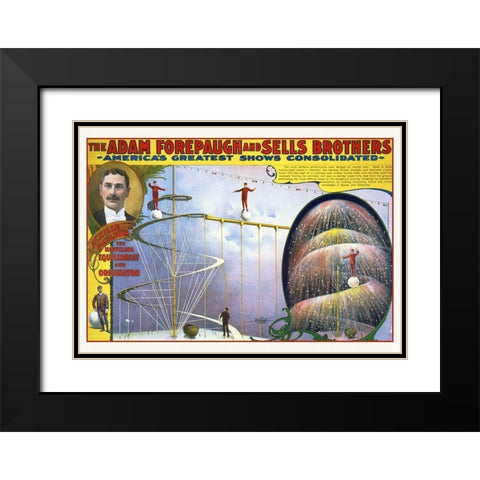 The Adam Forepaugh And Sells Achille Philion Black Modern Wood Framed Art Print with Double Matting by Hollywood Photo Archive