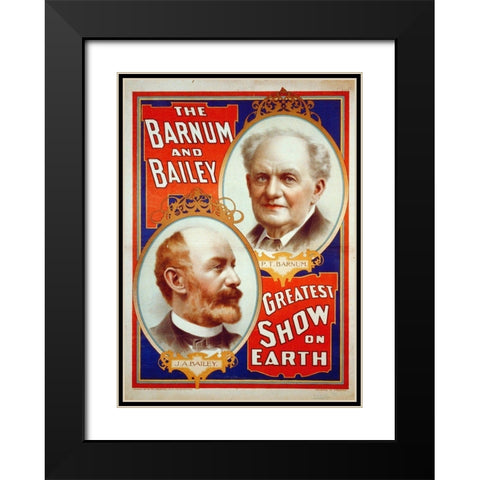 The Barnum and Bailey Greatest Show On Earth - Portraits Of P.T. Barnum and J.A. Bailey - 1897 Black Modern Wood Framed Art Print with Double Matting by Hollywood Photo Archive