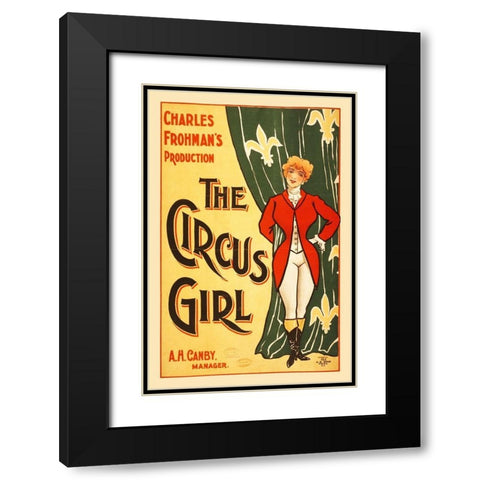 Vintage Circus Poster Black Modern Wood Framed Art Print with Double Matting by Hollywood Photo Archive