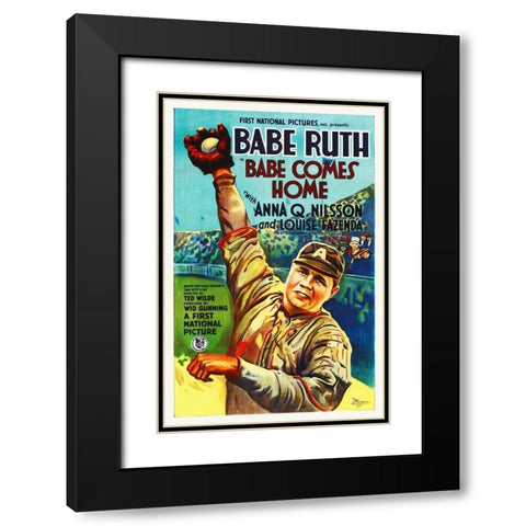 Babe Comes Home Black Modern Wood Framed Art Print with Double Matting by Hollywood Photo Archive