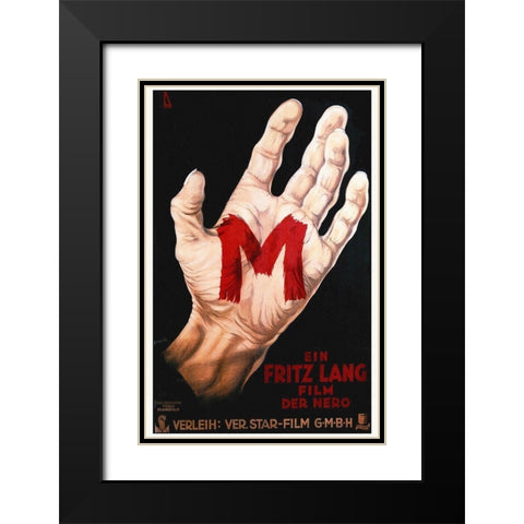 M by Fritz Lang Black Modern Wood Framed Art Print with Double Matting by Hollywood Photo Archive