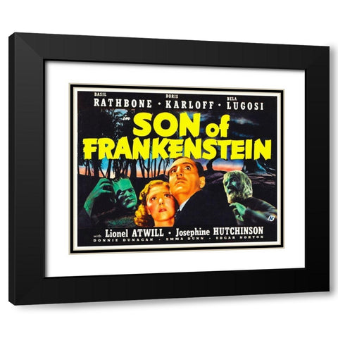 Son of Frankenstein Black Modern Wood Framed Art Print with Double Matting by Hollywood Photo Archive