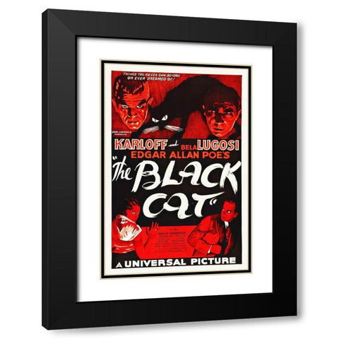 The Black Cat, 1934 Black Modern Wood Framed Art Print with Double Matting by Hollywood Photo Archive