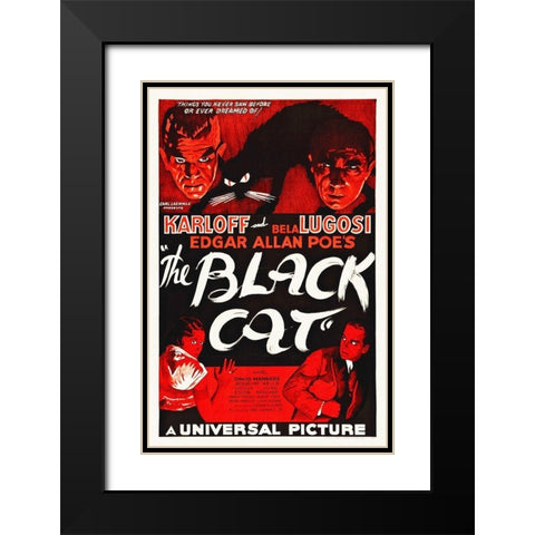 The Black Cat, 1934 Black Modern Wood Framed Art Print with Double Matting by Hollywood Photo Archive