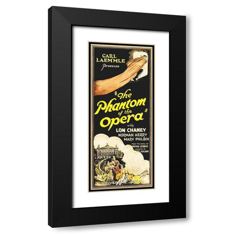 The Phantom of The Opera Black Modern Wood Framed Art Print with Double Matting by Hollywood Photo Archive