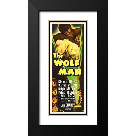 The Wolfman Black Modern Wood Framed Art Print with Double Matting by Hollywood Photo Archive