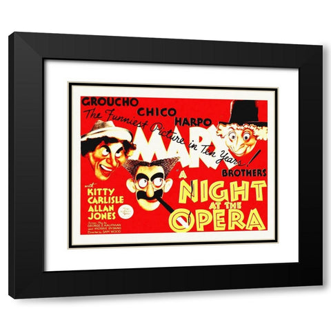 Marx Brothers - A Night at the Opera 01 Black Modern Wood Framed Art Print with Double Matting by Hollywood Photo Archive