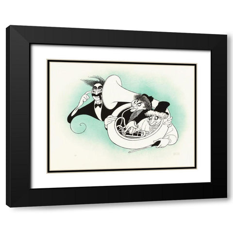 Marx Brothers - Cartoon - Tuba Black Modern Wood Framed Art Print with Double Matting by Hollywood Photo Archive