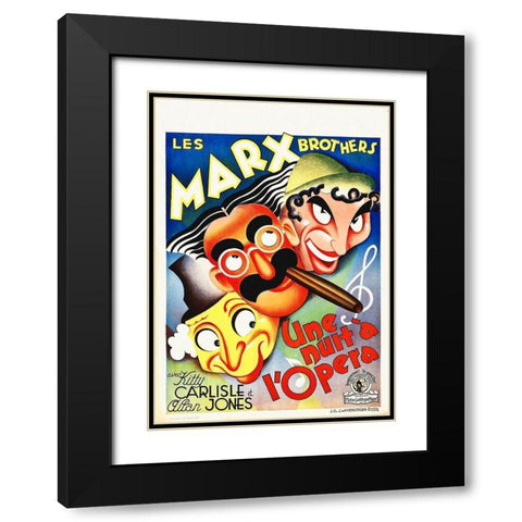 Marx Brothers - French - A Night at the Opera 03 Black Modern Wood Framed Art Print with Double Matting by Hollywood Photo Archive