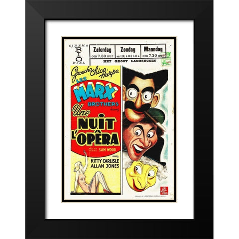 Marx Brothers - French - A Night at the Opera 04 Black Modern Wood Framed Art Print with Double Matting by Hollywood Photo Archive