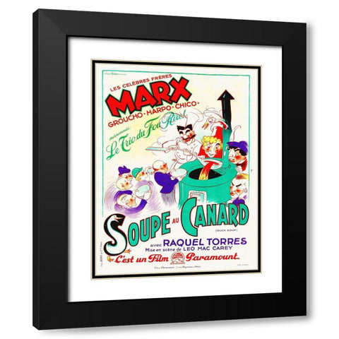 Marx Brothers - French - Duck Soup 01 Black Modern Wood Framed Art Print with Double Matting by Hollywood Photo Archive