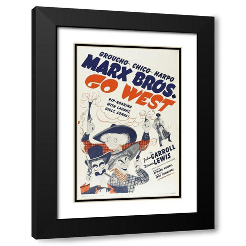 Marx Brothers - Go West 01 Black Modern Wood Framed Art Print with Double Matting by Hollywood Photo Archive