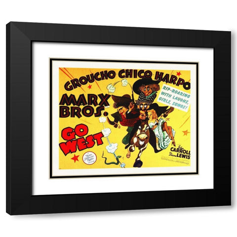 Marx Brothers - Go West 02 Black Modern Wood Framed Art Print with Double Matting by Hollywood Photo Archive