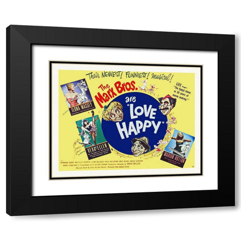 Marx Brothers - Love Happy 02 Black Modern Wood Framed Art Print with Double Matting by Hollywood Photo Archive