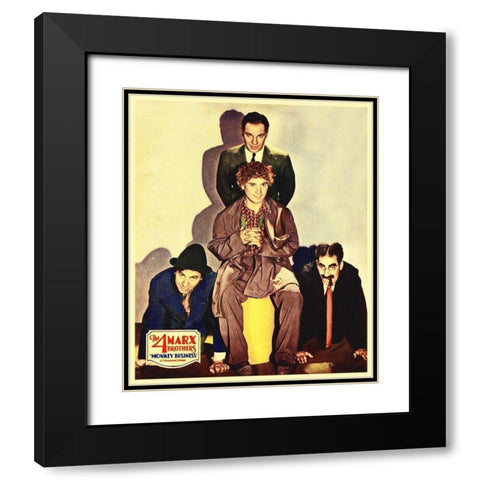 Marx Brothers - Monkey Business 02 Black Modern Wood Framed Art Print with Double Matting by Hollywood Photo Archive