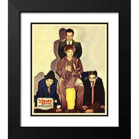 Marx Brothers - Monkey Business 02 Black Modern Wood Framed Art Print with Double Matting by Hollywood Photo Archive