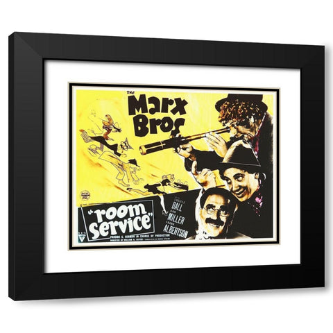 Marx Brothers - Room Service 01 Black Modern Wood Framed Art Print with Double Matting by Hollywood Photo Archive