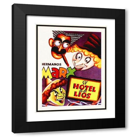 Marx Brothers - Spanish - Room Service 01 Black Modern Wood Framed Art Print with Double Matting by Hollywood Photo Archive