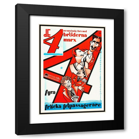 Marx Brothers - Swedish - Monkey Business 01 Black Modern Wood Framed Art Print with Double Matting by Hollywood Photo Archive