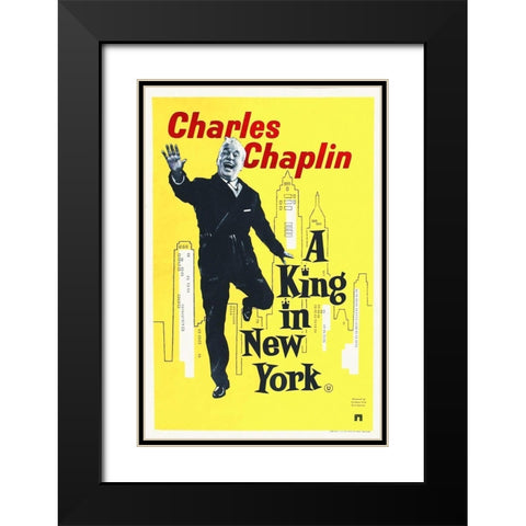 Charlie Chaplin - A King in New York, 1957 Black Modern Wood Framed Art Print with Double Matting by Hollywood Photo Archive