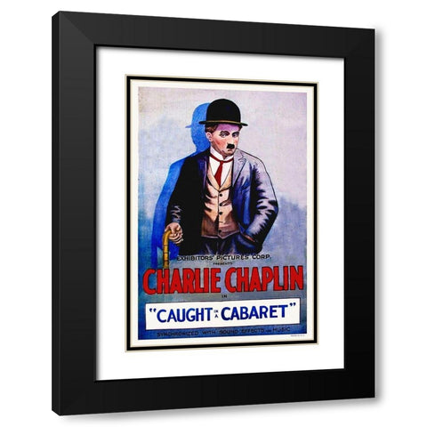 Charlie Chaplin - Caught in a Cabaret, 1914 Black Modern Wood Framed Art Print with Double Matting by Hollywood Photo Archive
