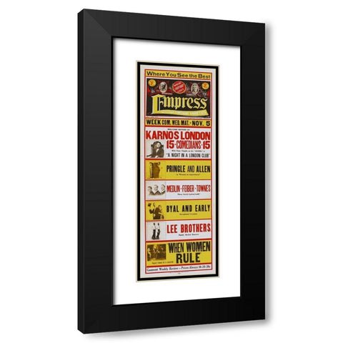 Charlie Chaplin - Early Vaudville at The Empress Black Modern Wood Framed Art Print with Double Matting by Hollywood Photo Archive
