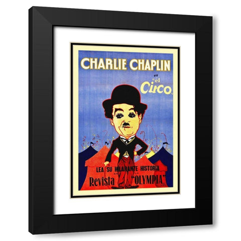 Charlie Chaplin - Spanish - Circus, 1928 Black Modern Wood Framed Art Print with Double Matting by Hollywood Photo Archive