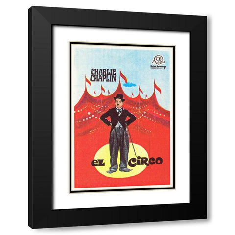 Charlie Chaplin - Spanish - The Circus, 1928 Black Modern Wood Framed Art Print with Double Matting by Hollywood Photo Archive