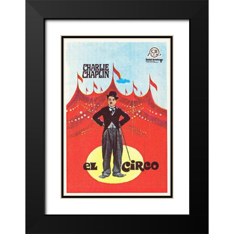 Charlie Chaplin - Spanish - The Circus, 1928 Black Modern Wood Framed Art Print with Double Matting by Hollywood Photo Archive