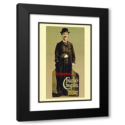 Charlie Chaplin - Stock Black Modern Wood Framed Art Print with Double Matting by Hollywood Photo Archive