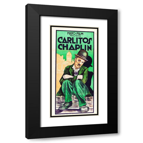 Charlie Chaplin - Stock 1920 Black Modern Wood Framed Art Print with Double Matting by Hollywood Photo Archive