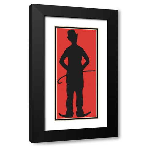 Charlie Chaplin - Stock Silhouette Black Modern Wood Framed Art Print with Double Matting by Hollywood Photo Archive