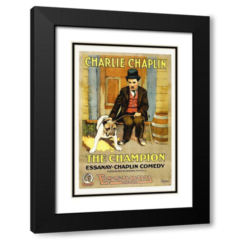 Charlie Chaplin - The Champion, 1919 Black Modern Wood Framed Art Print with Double Matting by Hollywood Photo Archive