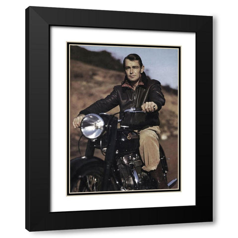 Alan Ladd Black Modern Wood Framed Art Print with Double Matting by Hollywood Photo Archive