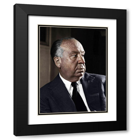Alfred Hitchcock Black Modern Wood Framed Art Print with Double Matting by Hollywood Photo Archive