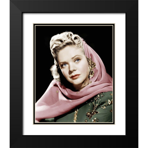 Alice Faye Black Modern Wood Framed Art Print with Double Matting by Hollywood Photo Archive