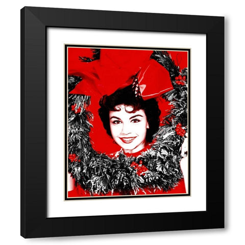 Annette  Funicello Black Modern Wood Framed Art Print with Double Matting by Hollywood Photo Archive