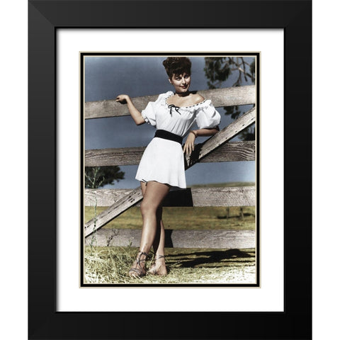 Ave Gardner Black Modern Wood Framed Art Print with Double Matting by Hollywood Photo Archive