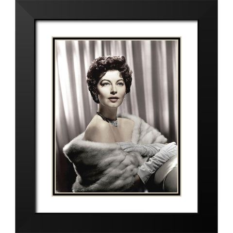 Ave Gardner Black Modern Wood Framed Art Print with Double Matting by Hollywood Photo Archive