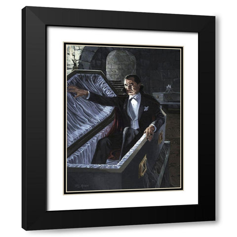 Bela Lugosi - Dracula Black Modern Wood Framed Art Print with Double Matting by Hollywood Photo Archive