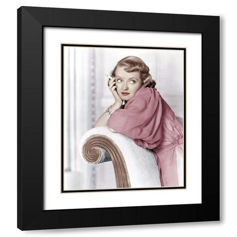 Bette Davis Black Modern Wood Framed Art Print with Double Matting by Hollywood Photo Archive