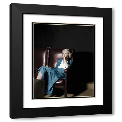 Bette Davis Black Modern Wood Framed Art Print with Double Matting by Hollywood Photo Archive