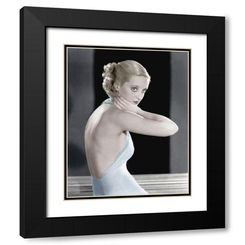 Bette Davis Black Modern Wood Framed Art Print with Double Matting by Hollywood Photo Archive